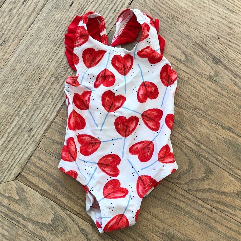 Catimini Red Heart Kids Swim One Piece